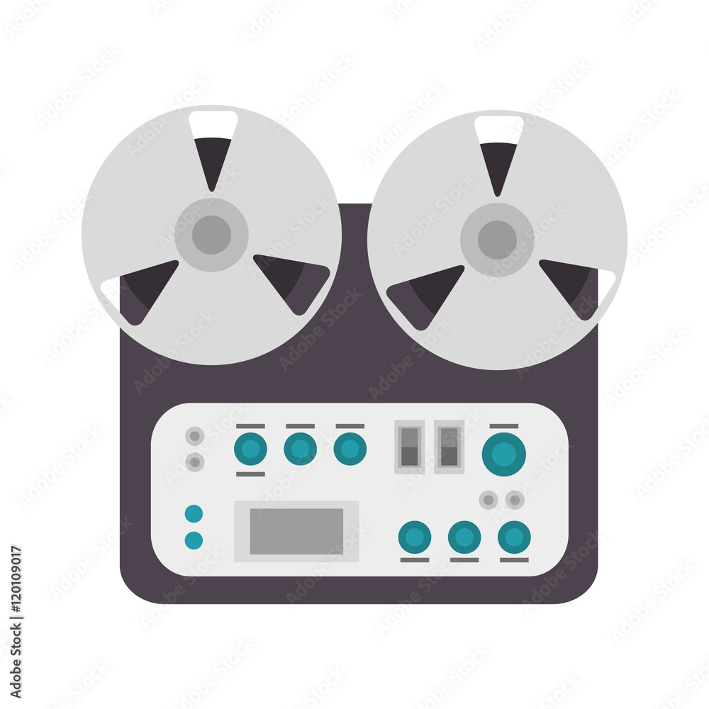 reel tape recorder music audio device. vector illustration Stock