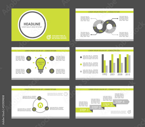 Infographic elements for presentation templates.