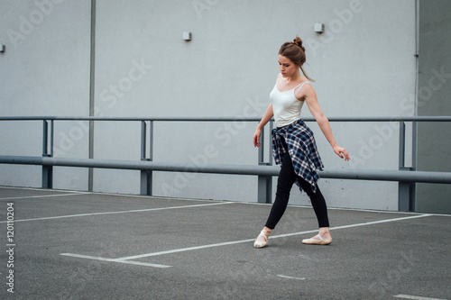 Contemporary dancer practising 