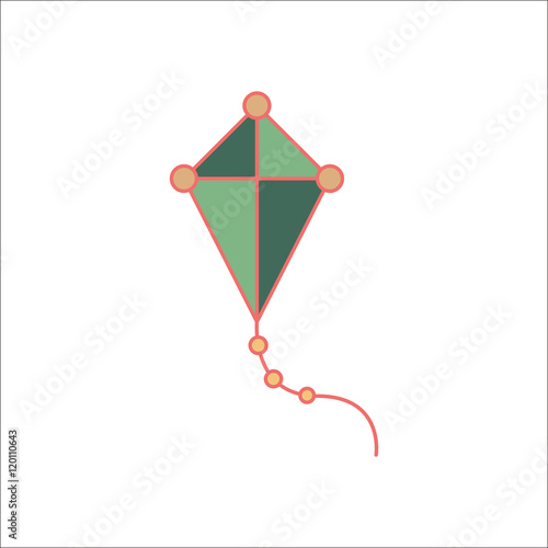 Kite sign flat icon on background