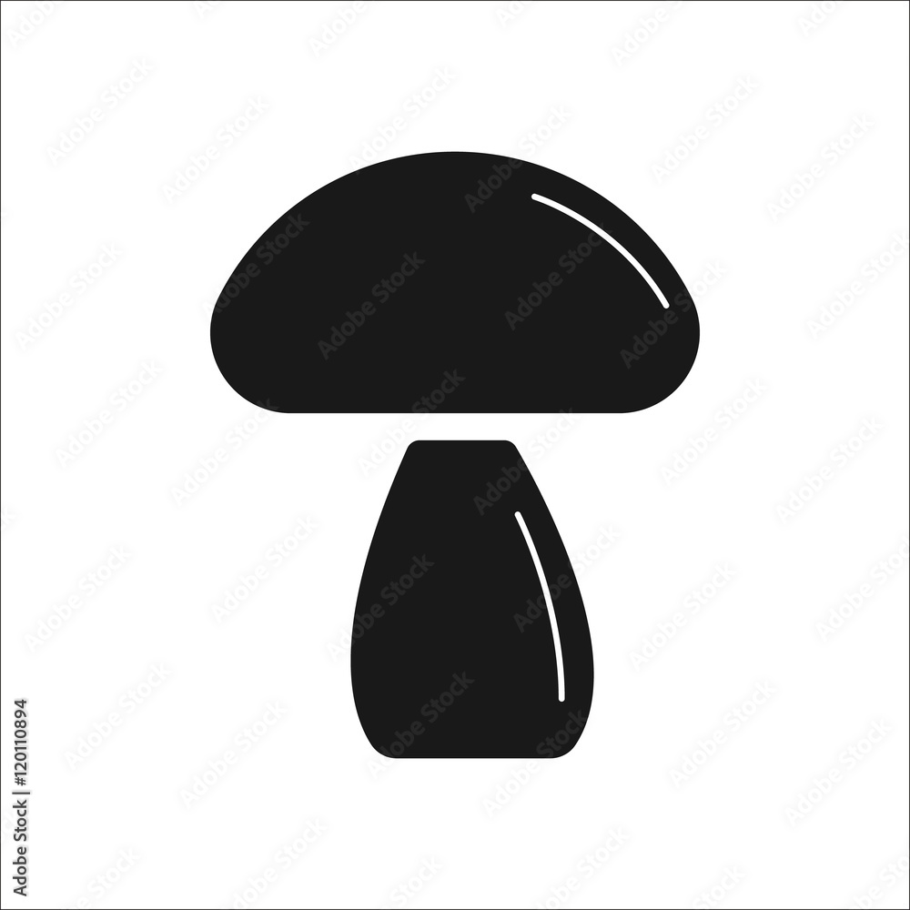 Mushroom sign silhouette icon on background Stock Vector Adobe Stock