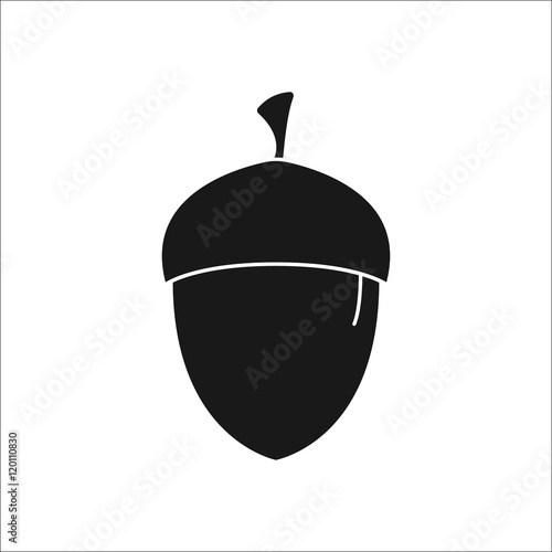 Acorn sign silhouette icon on background