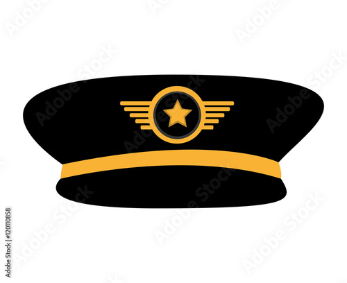 pilot plane hat uniform vector illustration design