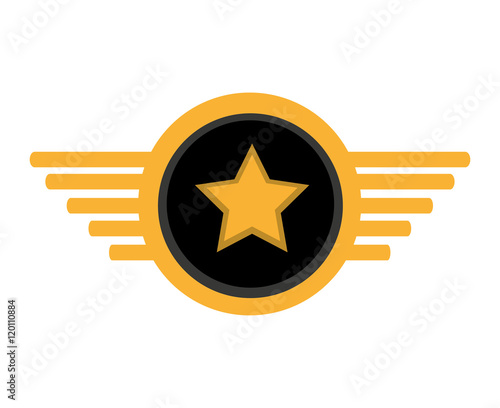 pilot plane emblem wings vector illustration design