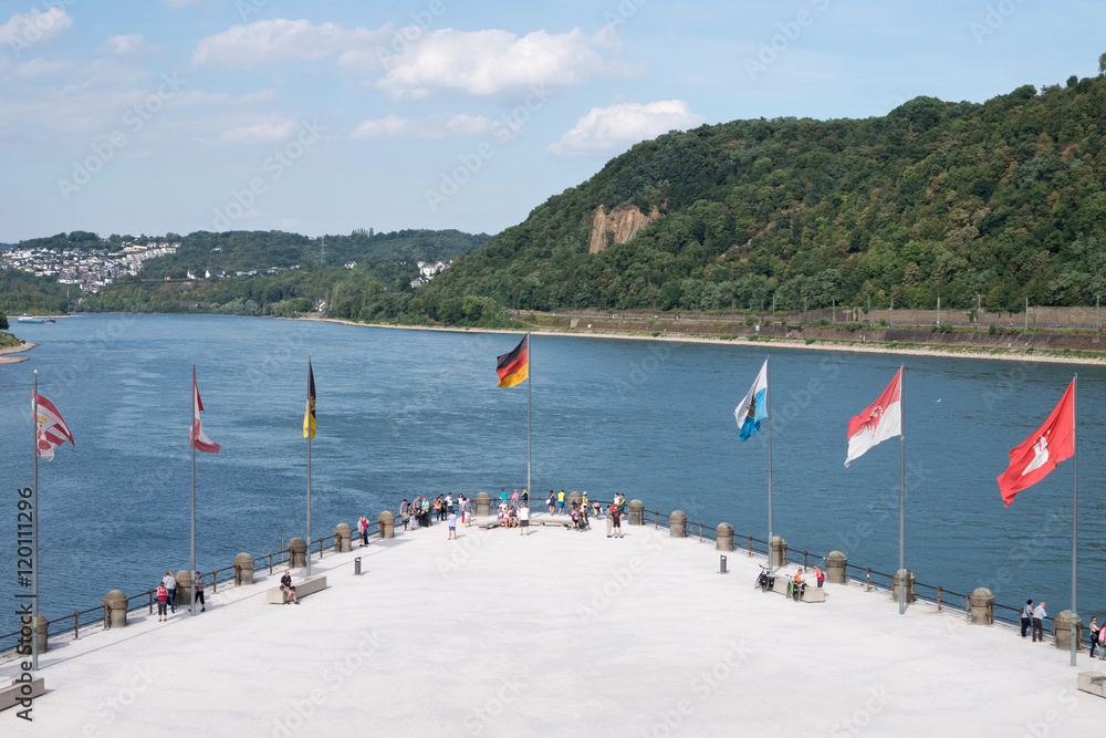 Deutsches Eck, Landzunge in Koblenz an der Mündung der Mosel in den Rhein Deutsches Eck, Landzunge in Koblenz an der Mündung der Mosel in den Rhein
