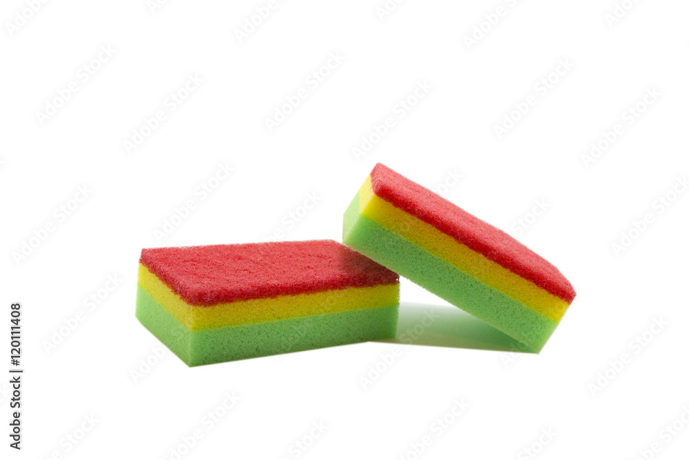 Two Sponges on a white background. With shadow Two Sponges on a white background. With shadow