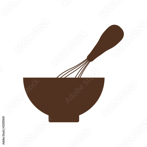Bowl and mixer icon. Bakery food and shop theme. Isolated design. Vector illustration