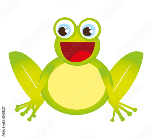 cute toad funny character vector illustration design
