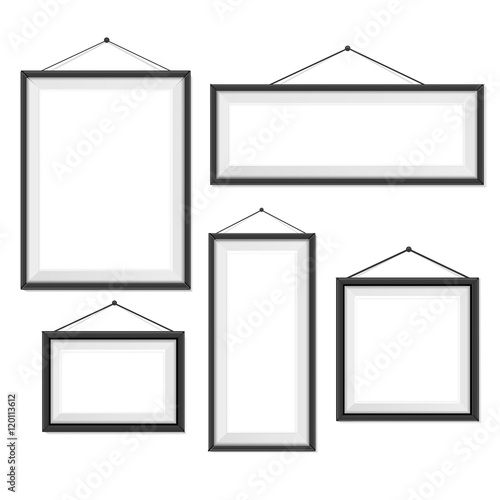 Frame hang on wall the room.can used for banner,advertising,web,presentation business.Vector illustration concept.