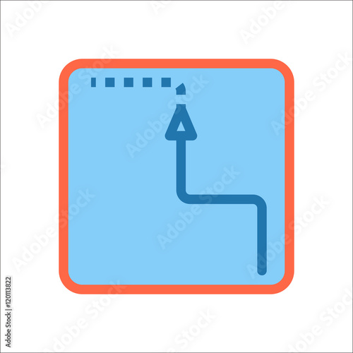 Bike bicycle tracker route sign flat icon on background