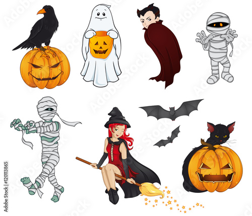 Halloween Monsters Icons Collection 