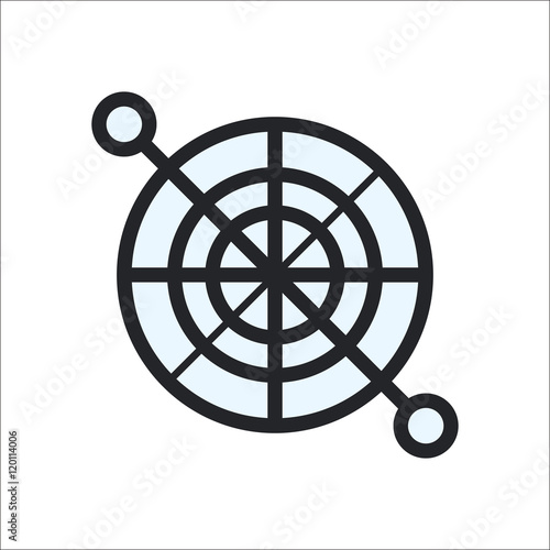 Bike bicycle Crank sprocket with pedals sign flat icon on background