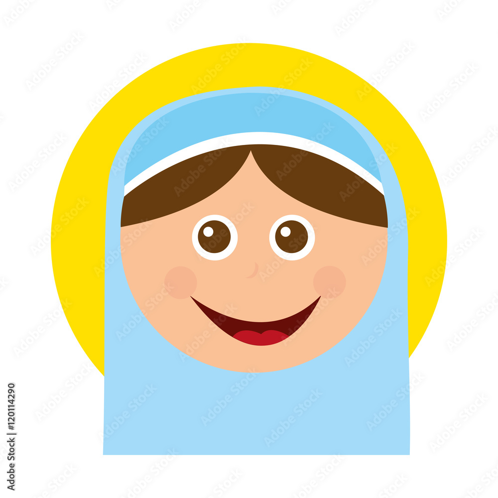 virgin mary manger character vector illustration design