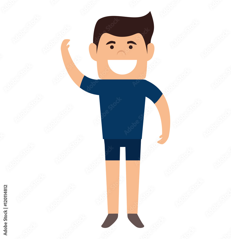avatar man cartoon smiling with sport clothes. vector illustration 