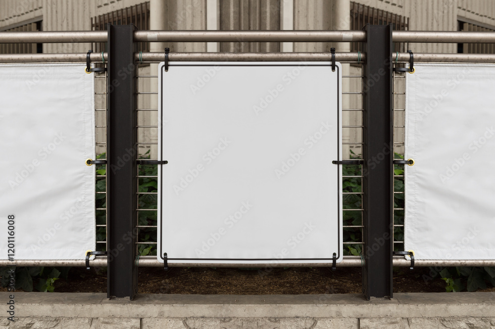 Large blank billboard on a street wall, banners with room to add your own text Large blank billboard on a street wall, banners with room to add your own text