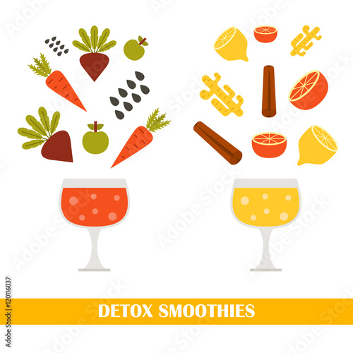 Vector detox smoothies consrtuctor