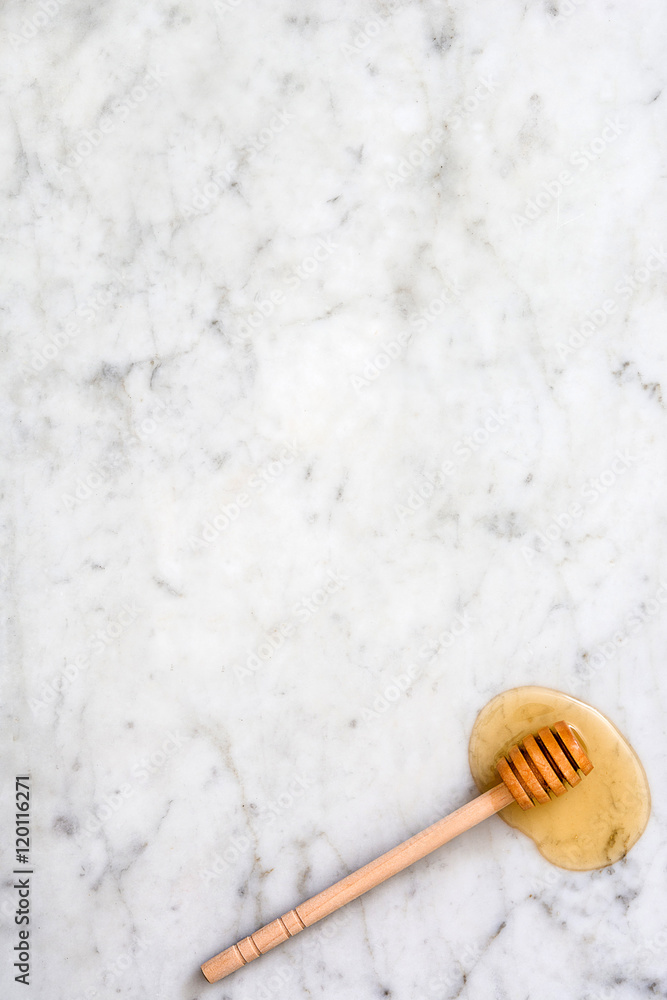 Honey and honey dipper on white marble
Honey and honey dipper on white marble