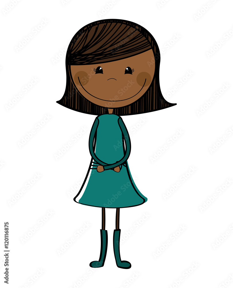 little girl cute character vector illustration design little girl cute character vector illustration design