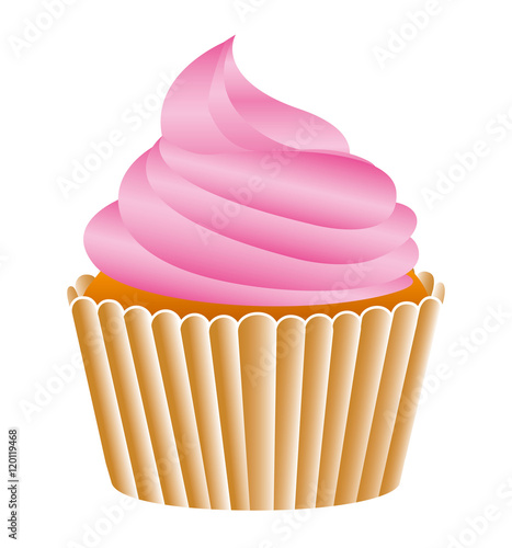 delicious cupcake sweet pastry vector illustration design