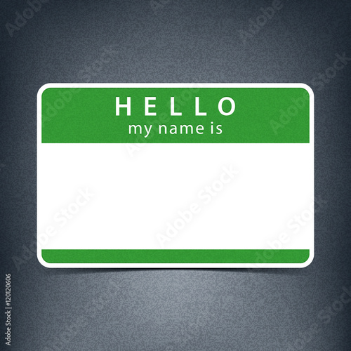 Blank name tag sticker HELLO