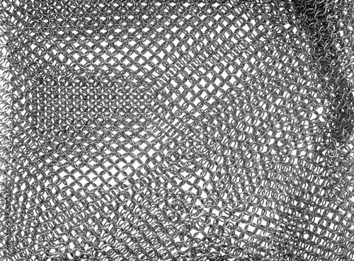 Iron mesh glove / Abstract texture background of iron mesh glove.