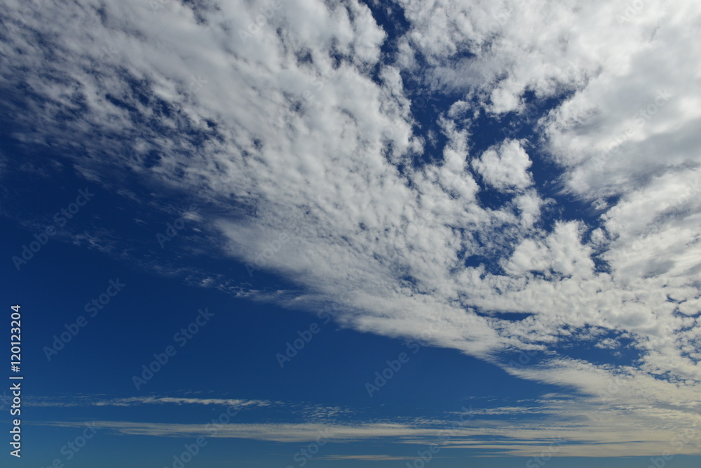 Summer sky, U.K.  Wide angle image of clouds.