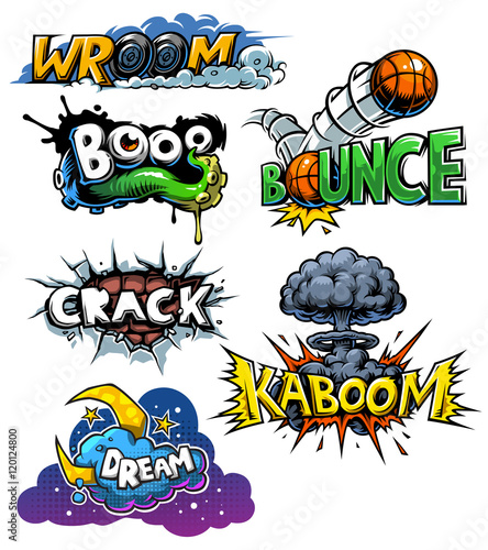 Vector set of comics icons