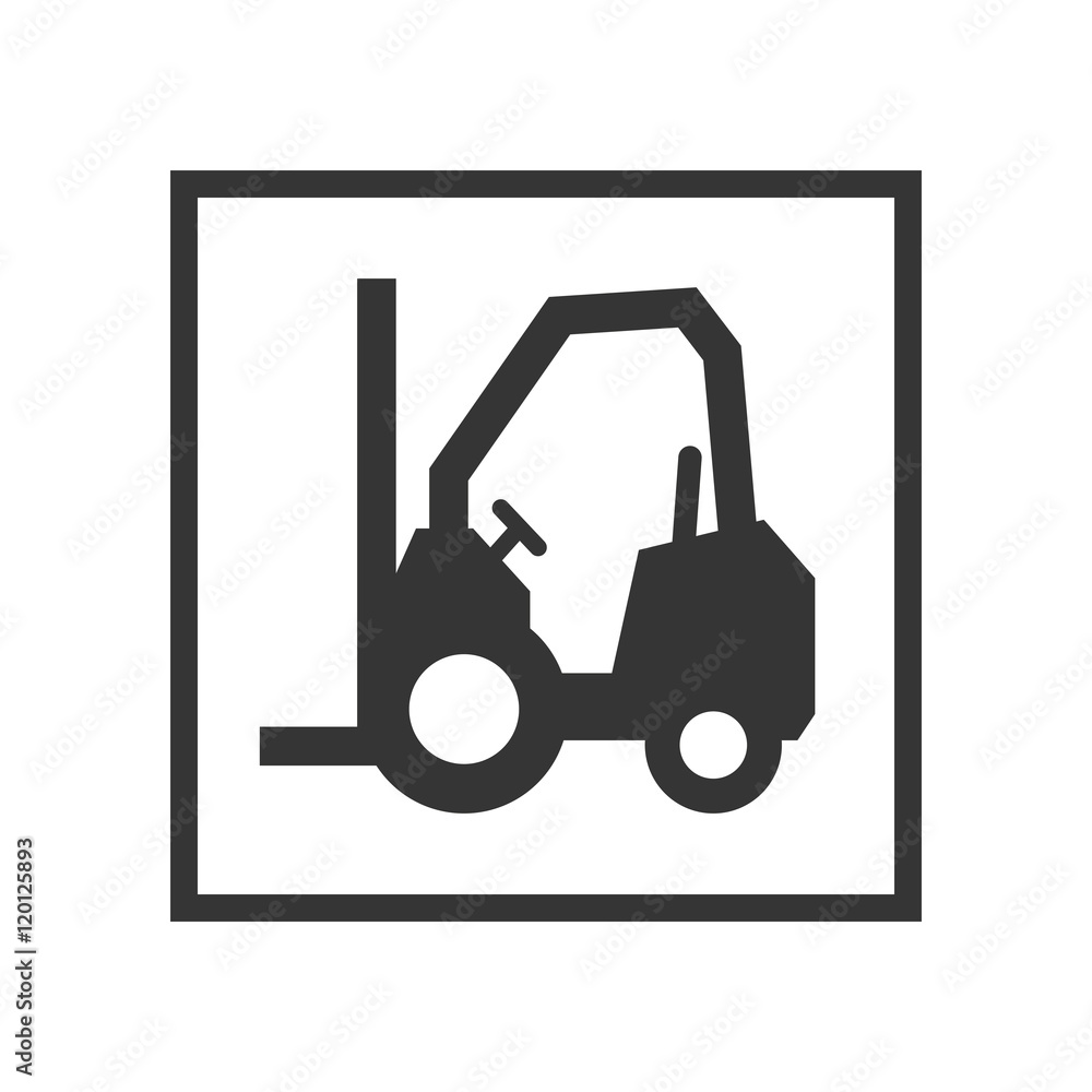 Naklejka premium lift truck sign. lifting and cargo service. vector illustration