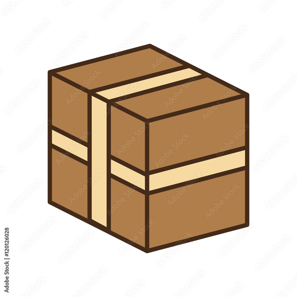 carton box closed with adhesive tape . packing delivery and shipping service. vector illustration carton box closed with adhesive tape . packing delivery and shipping service. vector illustration