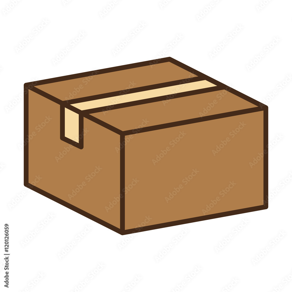 carton box closed with adhesive tape . packing delivery and shipping service. vector illustration carton box closed with adhesive tape . packing delivery and shipping service. vector illustration