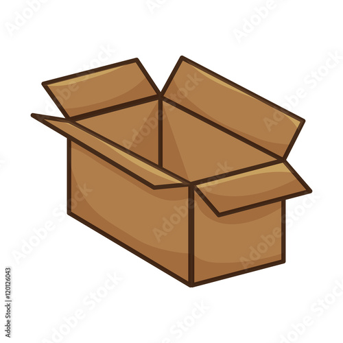 open carton box. packing delivery and shipping service. vector illustration