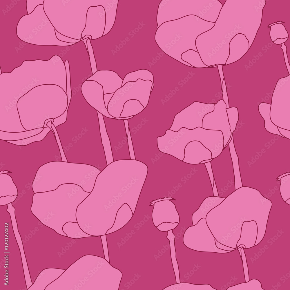 Abstract pink flowers seamless pattern. Vector illustration Abstract pink flowers seamless pattern. Vector illustration
