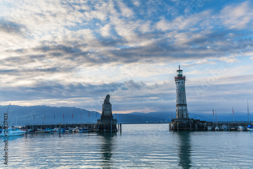 LINDAU, GERMANY - Lighthouse at port of Lindau harbour, Lake Constance, Bavaria     © fotoluk1983