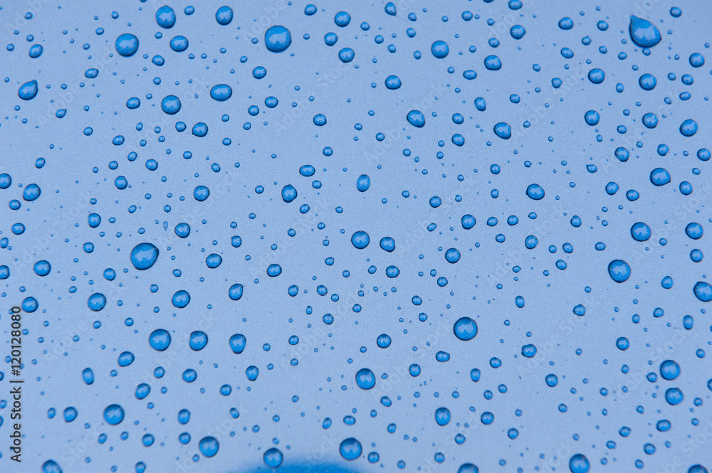 drops of water-repellent surface in Blue & white drops of water-repellent surface in Blue & white