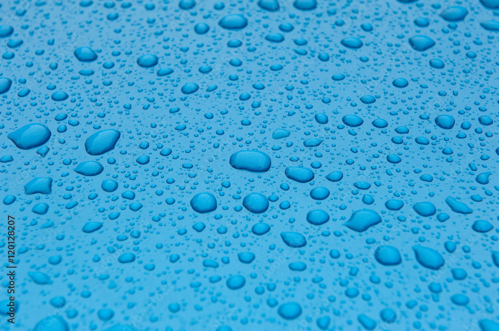 drops of water-repellent surface in Blue & white
