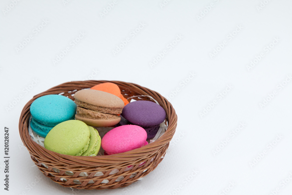Colorful macaron on white background Colorful macaron on white background