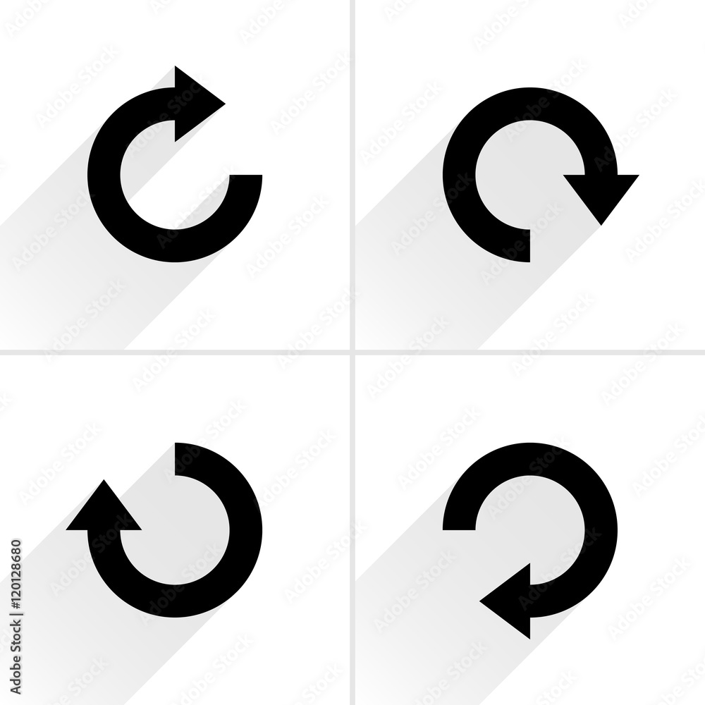 Black arrow sign refresh, rotation, reset icon Black arrow sign refresh, rotation, reset icon