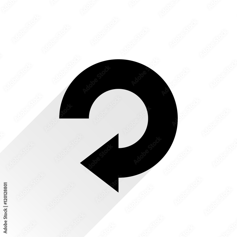Black arrow icon repeat sign on white background Black arrow icon repeat sign on white background