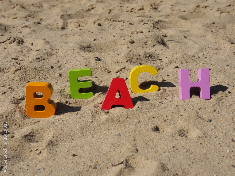 Beach: Buchstaben, Englisch Beach: Buchstaben, Englisch