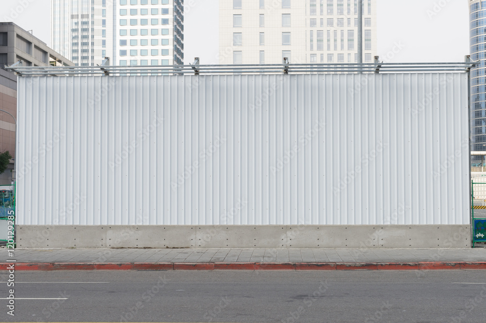Large blank billboard on a street wall, banners with room to add your own text Large blank billboard on a street wall, banners with room to add your own text