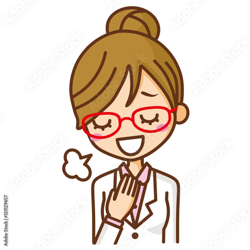 白衣の女性　安心