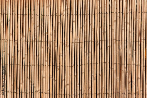 The texture of the dry reeds.  A fence made of reeds.