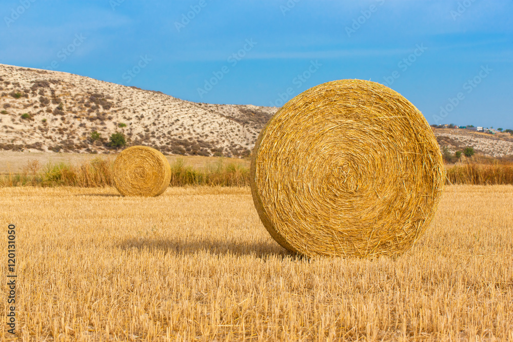Straw Bales in a field ,Cyprus