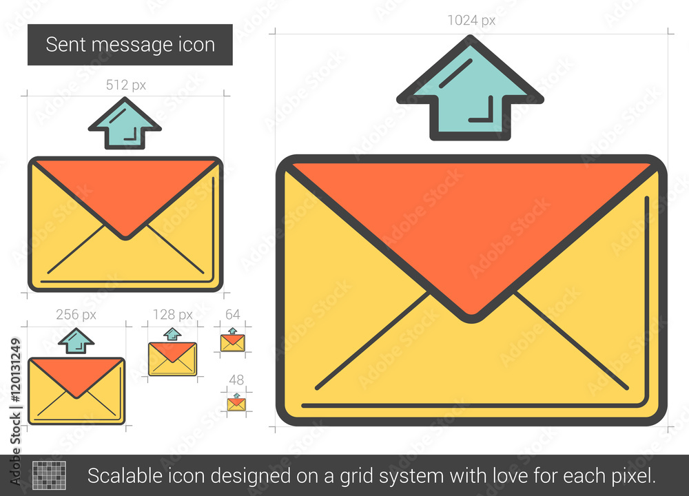 Send message line icon. Send message line icon.