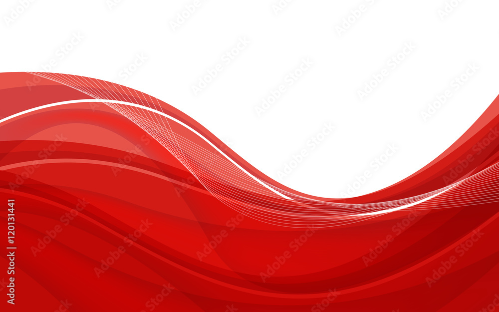 Abstract red background with wave. Vector illustration Stock Vector