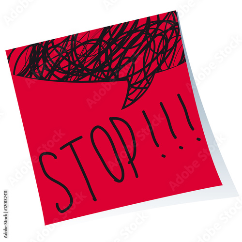 Post-it Stop Schild Aufkleber