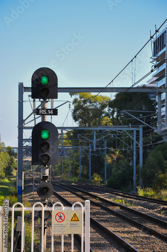 Traffic light for train in New South Wales, Australia photo