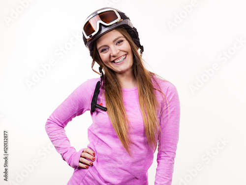 Woman with sporty helmet. © Voyagerix