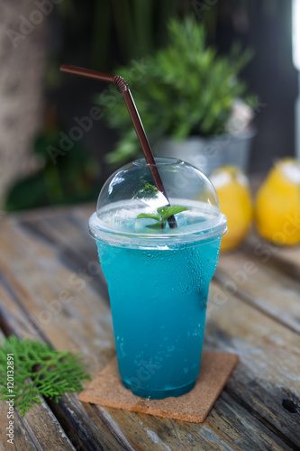ice blue hawaii soda drink