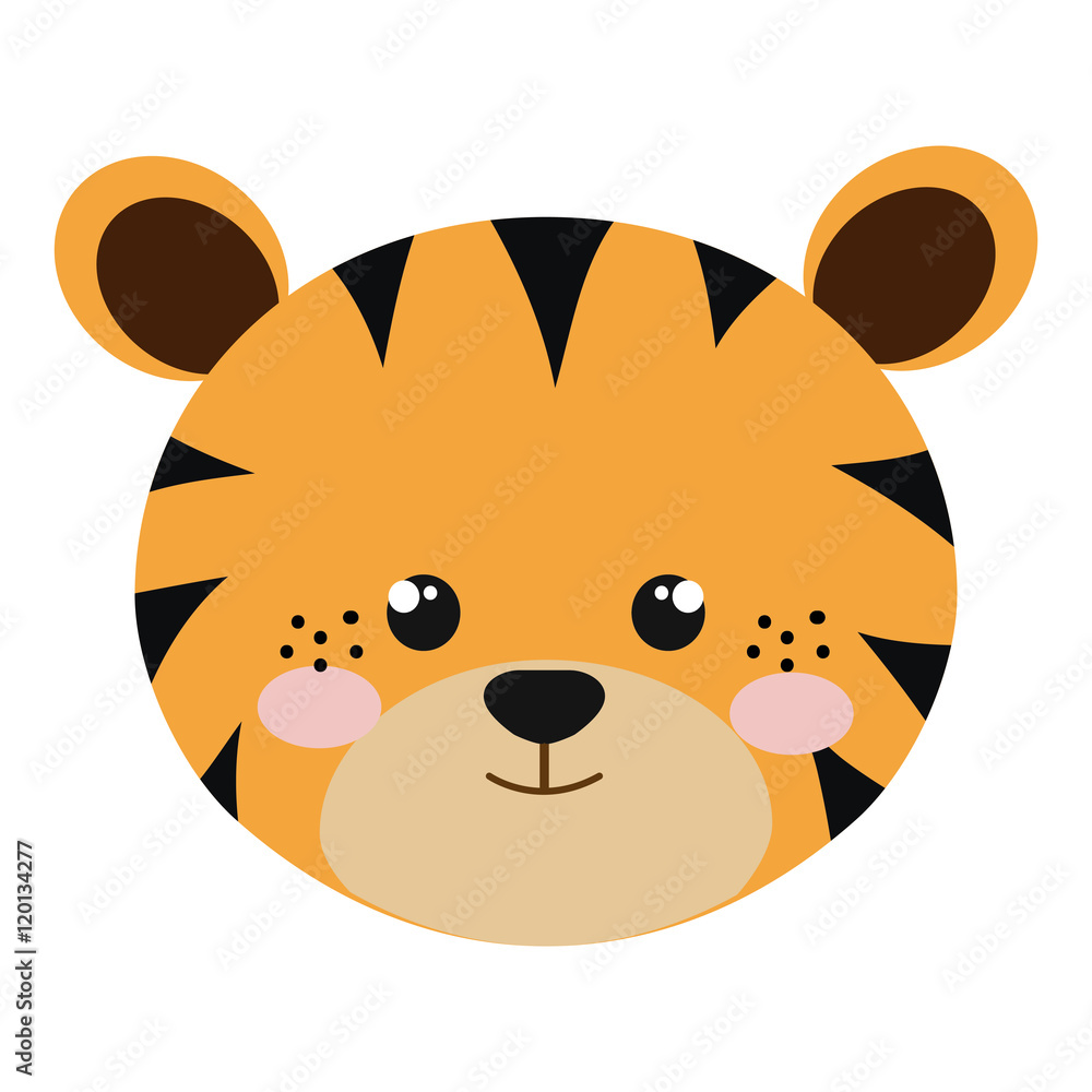 yellow tiger animal character cute cartoon. vector illustration Stock ...